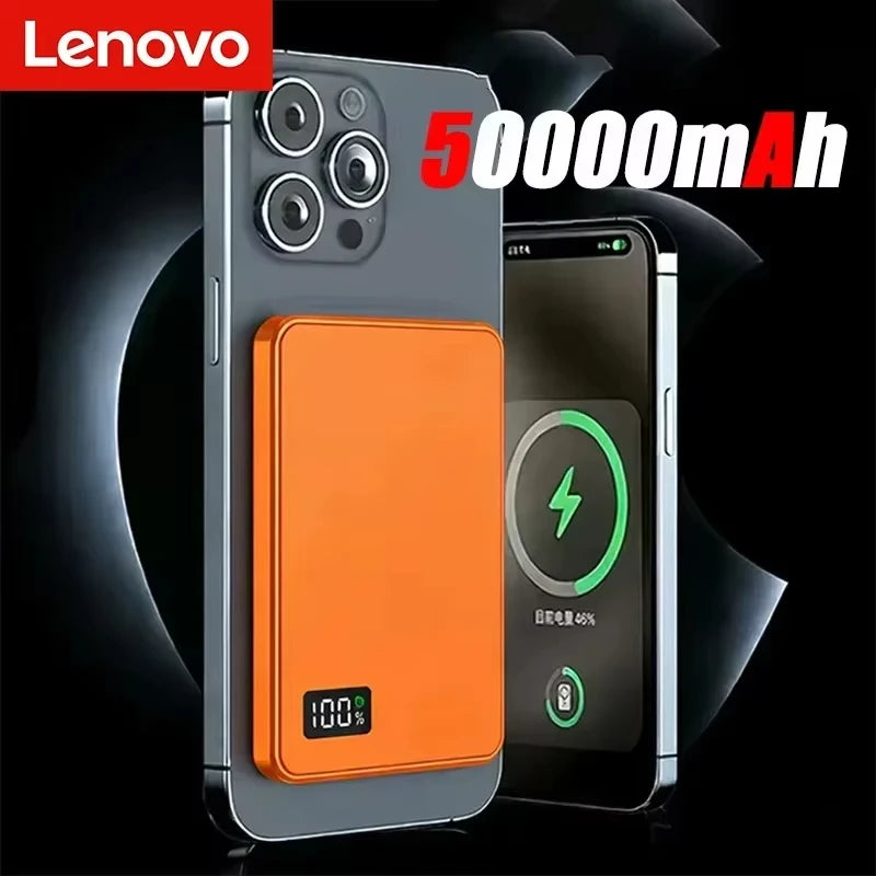 Power Bank Magnético Lenovo Ultra-Fino 22.5W com Carregamento Sem Fios