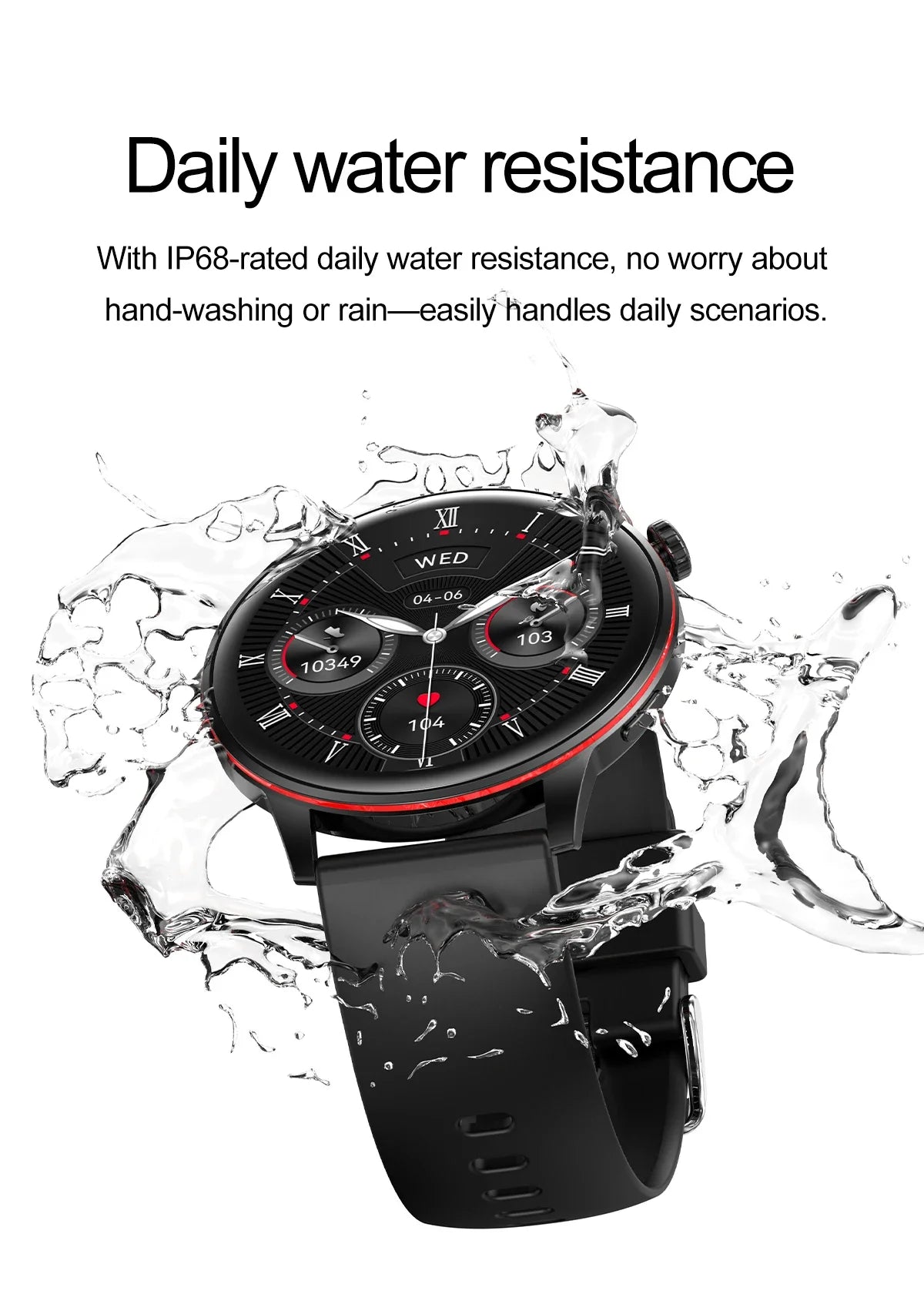 Smartwatch Feminino Elegante — Rosa e Dourado, Saúde Completa e Notificações Inteligentes