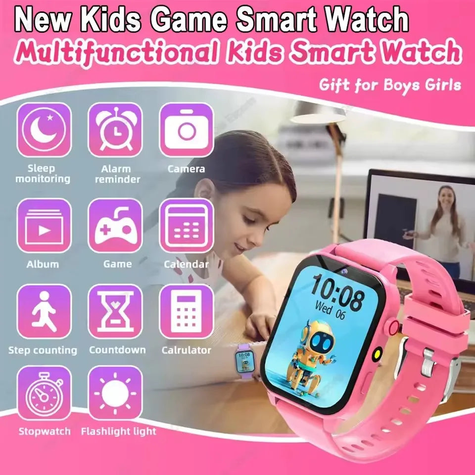 Smartwatch Infantil 2025 com 100+ Jogos — Ecrã HD, Música, Iluminação e Presente para Rapazes e Raparigas