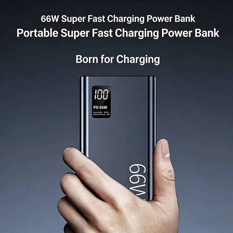 Power Bank Lenovo 20000mAh 66W Carregamento Bidirecional com Display Digital