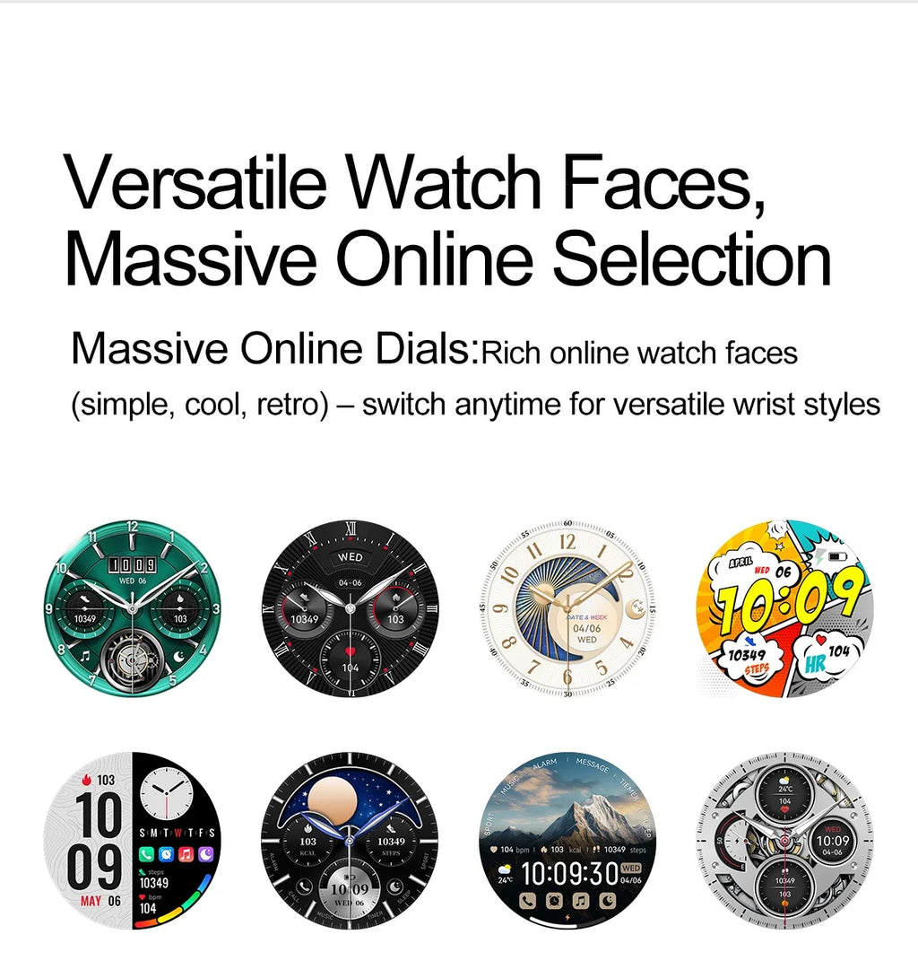 Smartwatch Feminino Elegante — Rosa e Dourado, Saúde Completa e Notificações Inteligentes