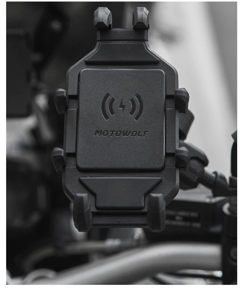 Suporte de Telefónico para Mota com Carregamento Sem Fios QC3.0 e GPS