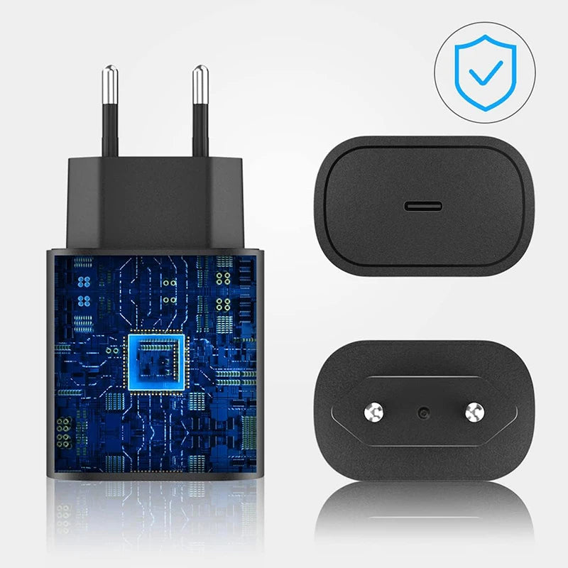 Carregador USB-C 25W com Cabo para Samsung Galaxy e iPhone 15/16