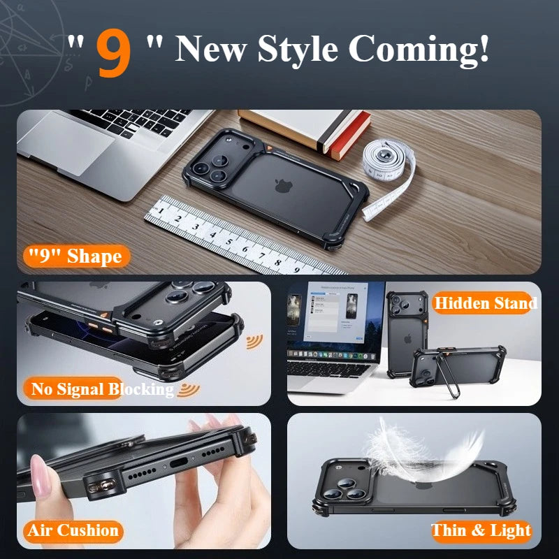 Capa Minimalista MagSafe com Suporte para iPhone 17 Pro Max