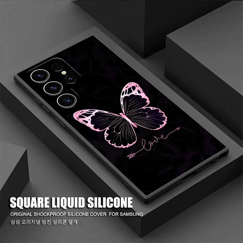 Capa Silicone Borboleta para Samsung Galaxy S Series