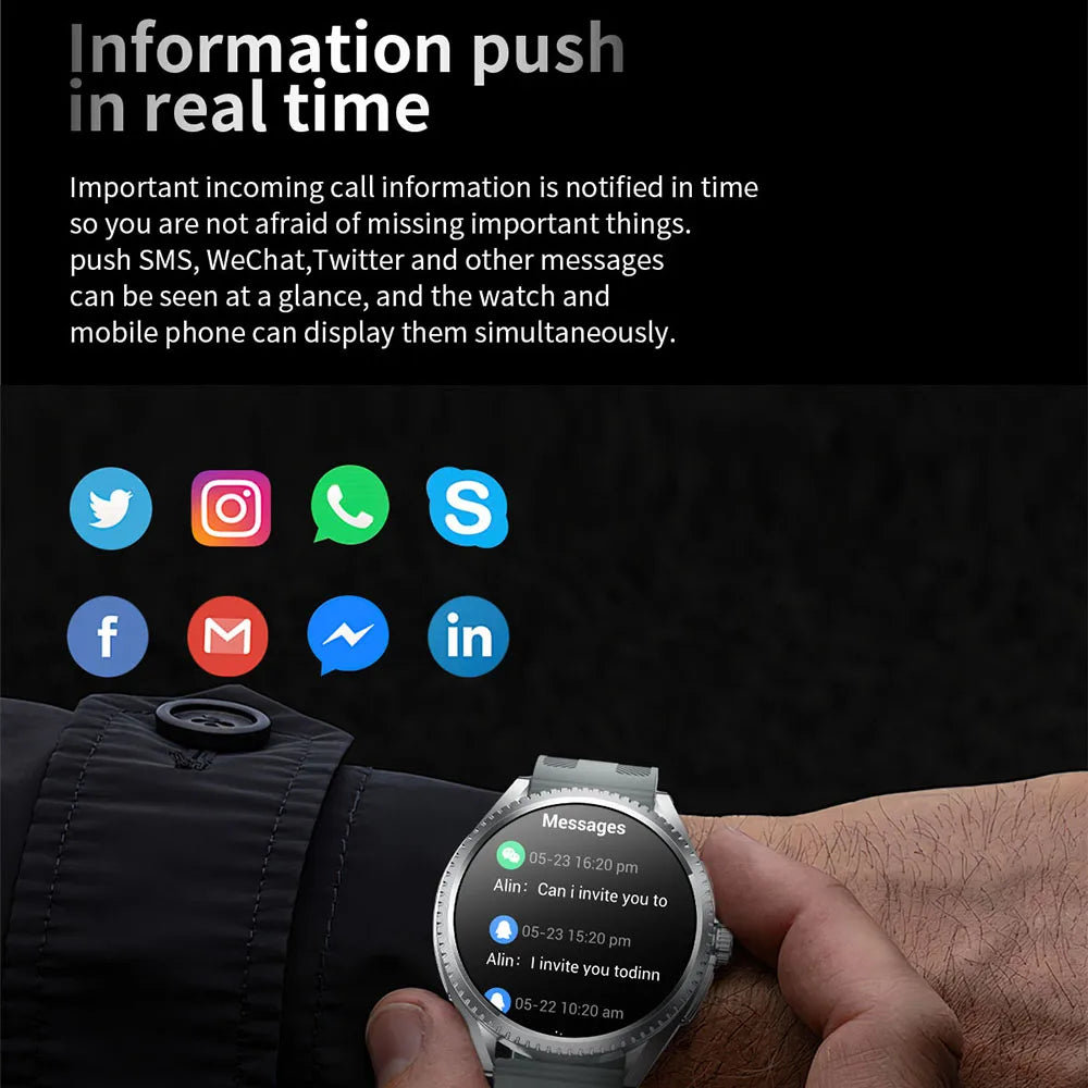 Smartwatch 2026 — NFC, GPS, Bússola, Altitude e Monitorização de Saúde Completa