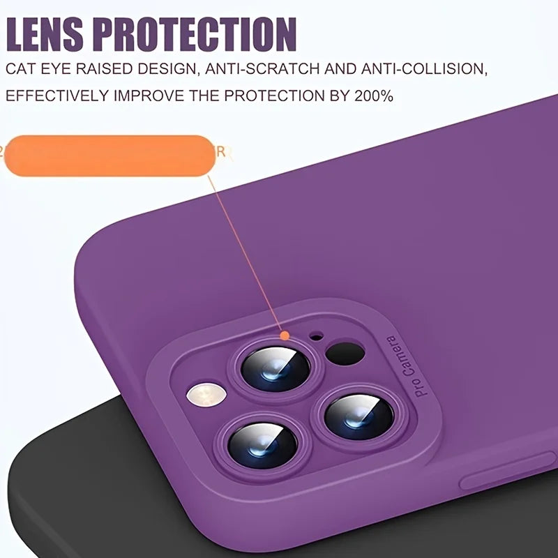 Fashion Lens Protection Liquid Silicone Phone Case for OPPO Find X5 X6 X7 Pro X3 Lite Built-in Fluff Shockproof Soft Cover Shell