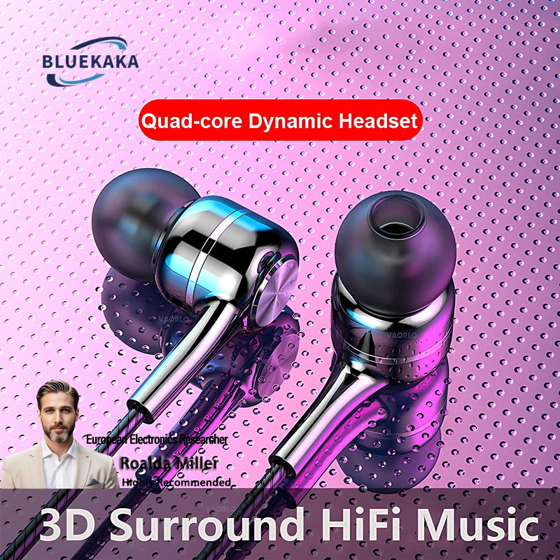 Auriculares com Fio 3.5mm HIFI Bass — Estéreo, Microfone e Desporto