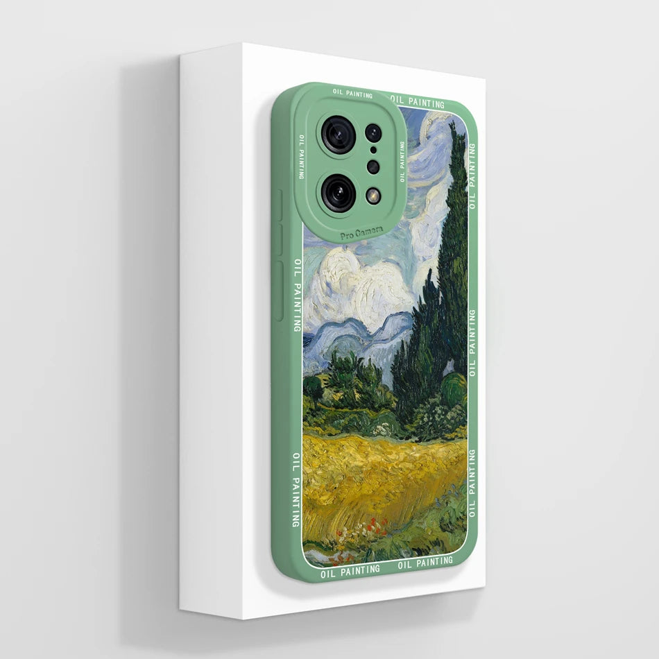Capa Silicone Líquido Estilo Artístico para OPPO Find X5 Pro Lite