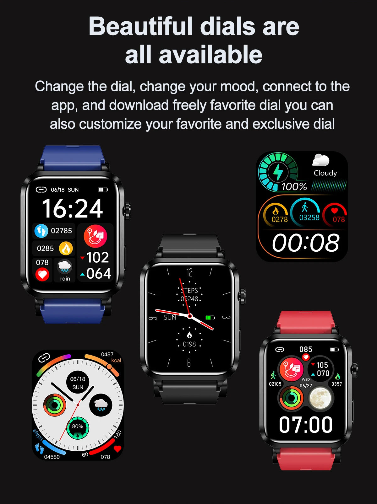 Smartwatch Masculino Quadrado AMOLED — Chamadas Bluetooth, Saúde Completa e Design Premium