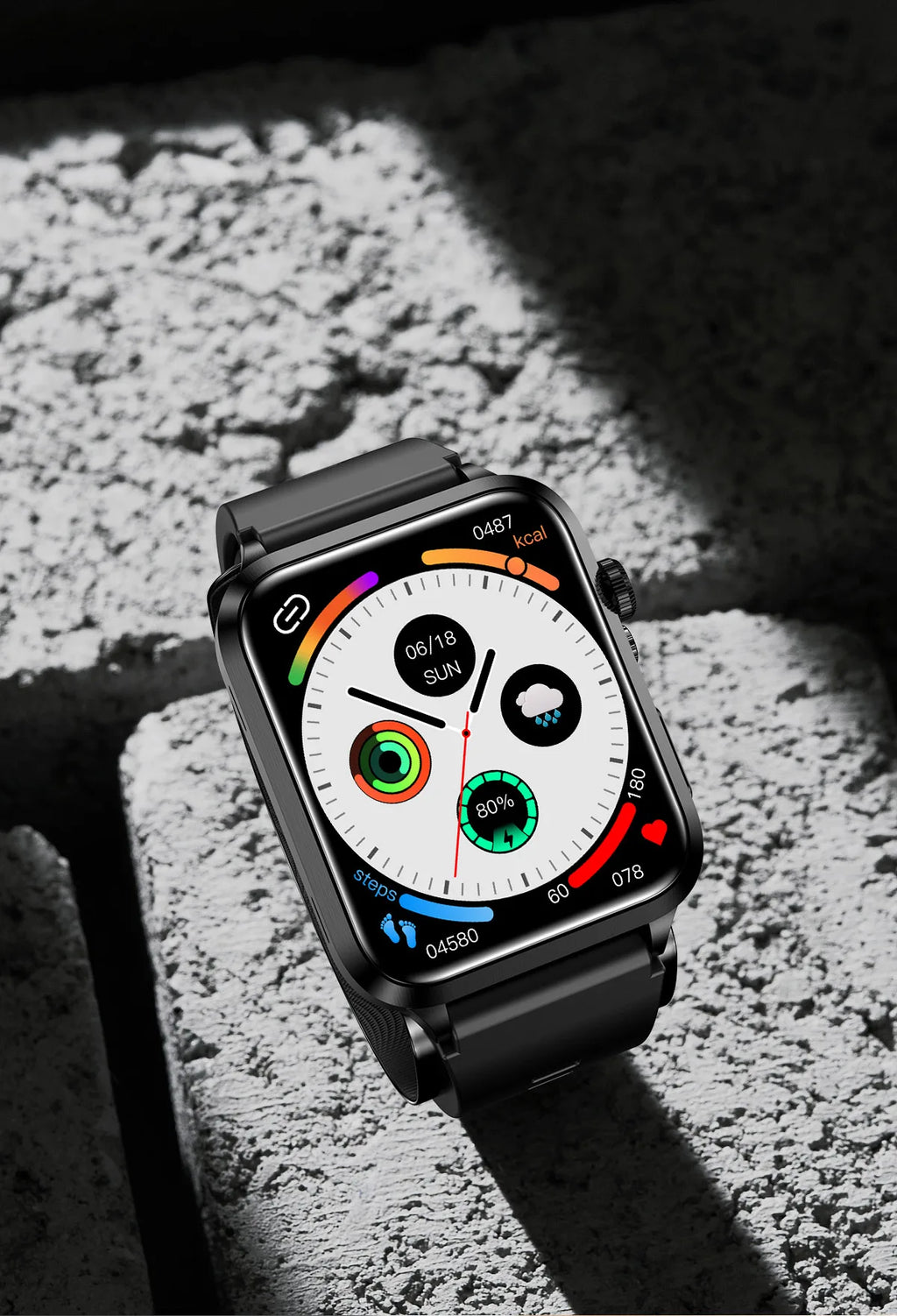 Smartwatch Masculino Quadrado AMOLED — Chamadas Bluetooth, Saúde Completa e Design Premium