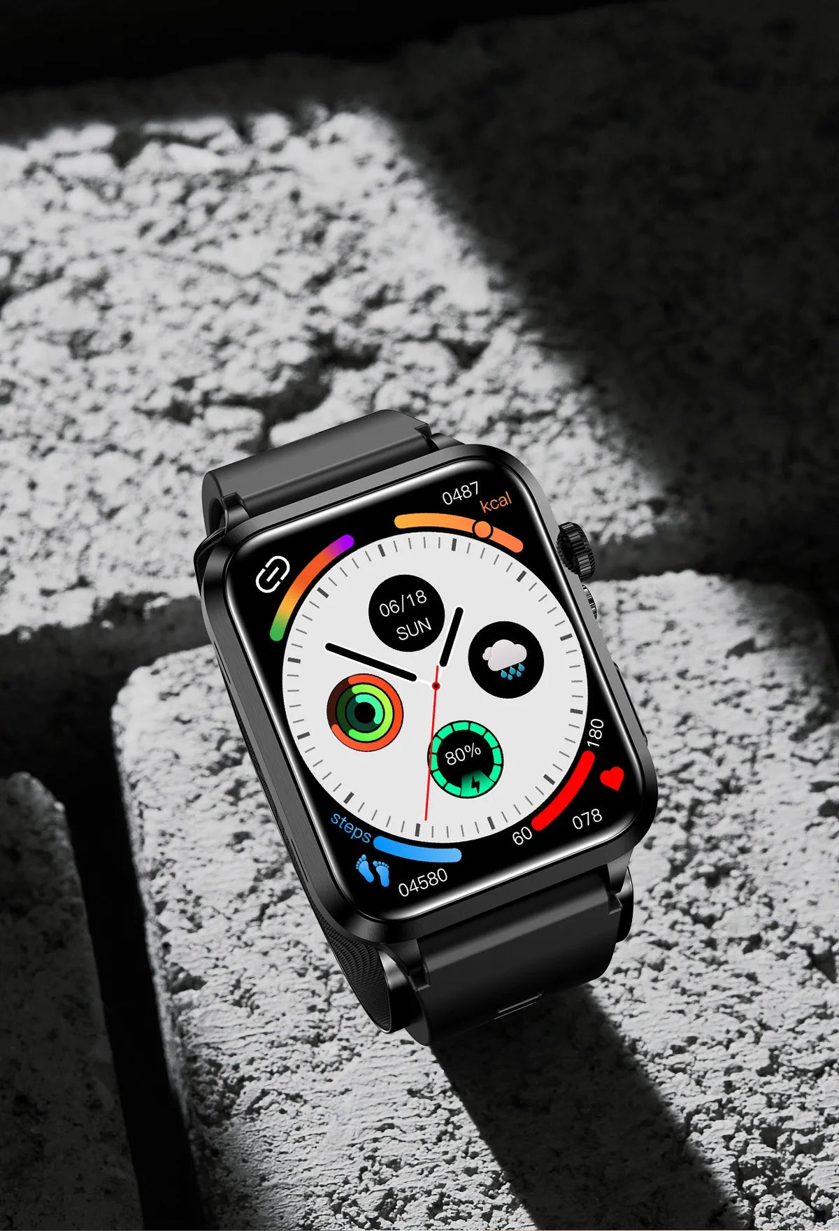 Smartwatch Masculino Quadrado AMOLED — Chamadas Bluetooth, Saúde Completa e Design Premium