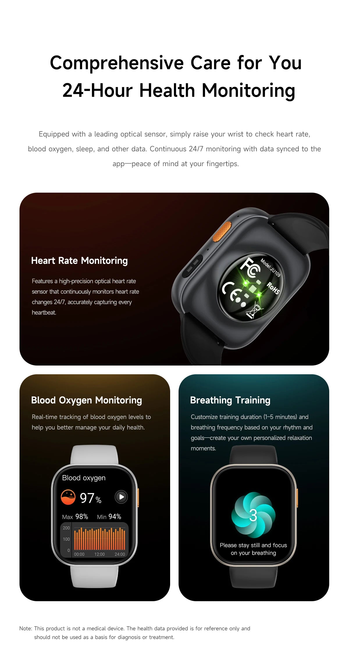 Smartwatch 2026 AMOLED 2.04'' — 1000mAh, 100+ Modos Desportivos, Chamadas Bluetooth e 3ATM