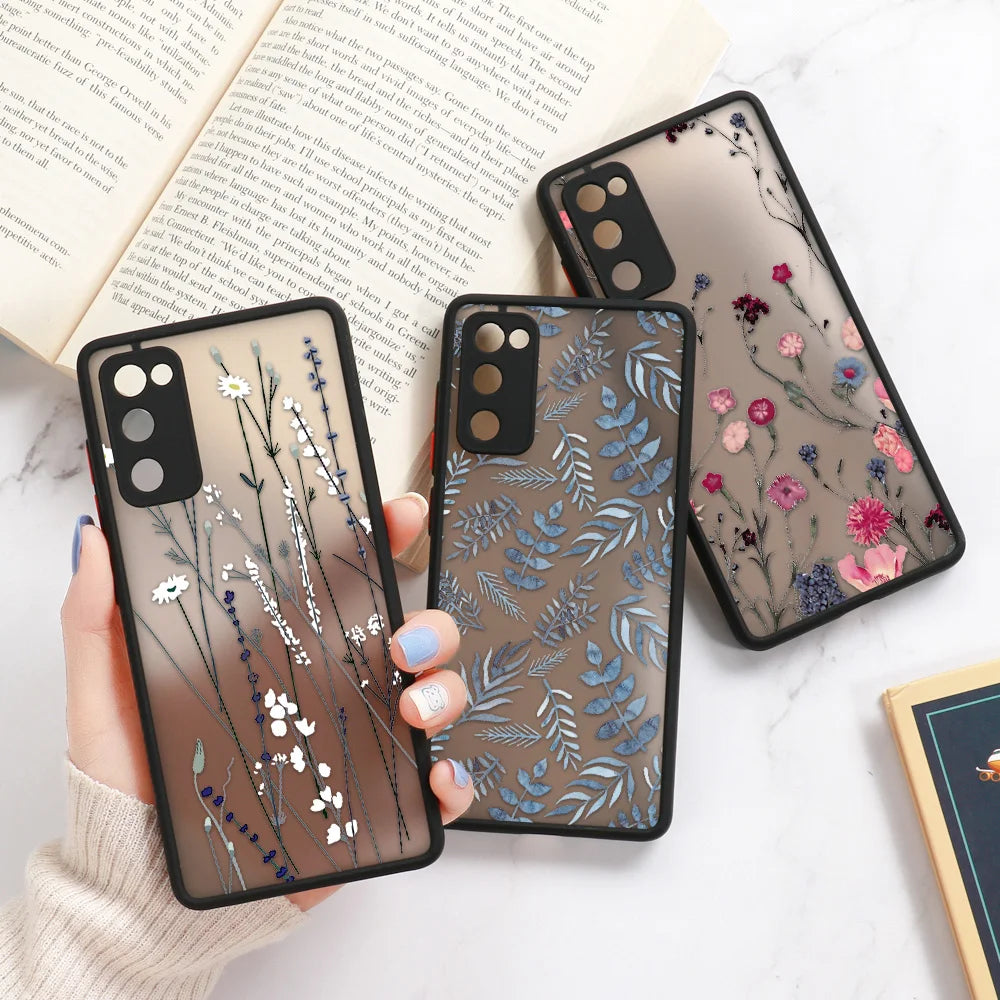 Capa Matte com Padrão Floral para Samsung Galaxy S Series