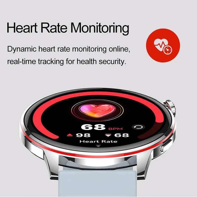 Smartwatch Feminino Elegante — Rosa e Dourado, Saúde Completa e Notificações Inteligentes