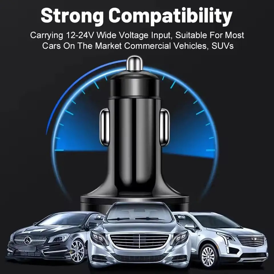 Carregador de Carro 4 Portas USB com Quick Charge 3.0 e PD