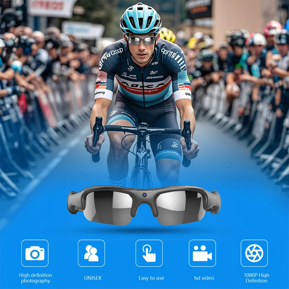 Óculos de Sol com Câmara WiFi 1080P — Gravação HD para Carro, Ciclismo, Caminhadas e Pesca