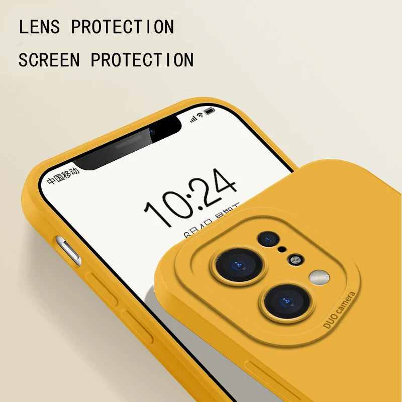 Fashion Lens Protection Liquid Silicone Phone Case for OPPO Find X5 X6 X7 Pro X3 Lite Built-in Fluff Shockproof Soft Cover Shell