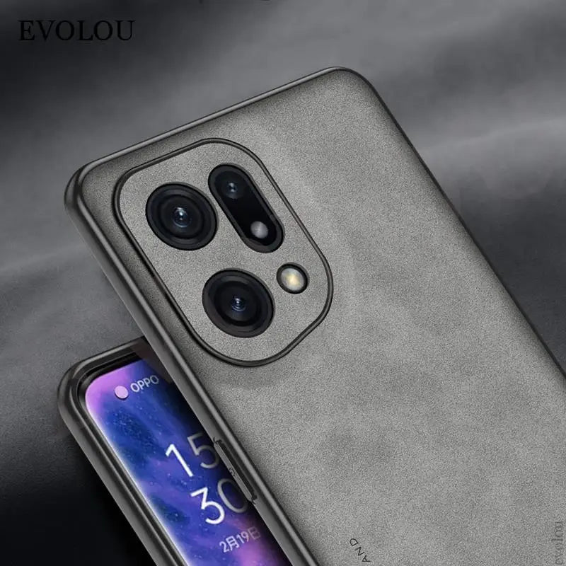 For Oppo Find X5 Pro Case Luxury Sheepskin Leather Silicone Shockproof Bumper Cover for OPPO Find X5 X3 Lite X3Neo x7ultra Shell
