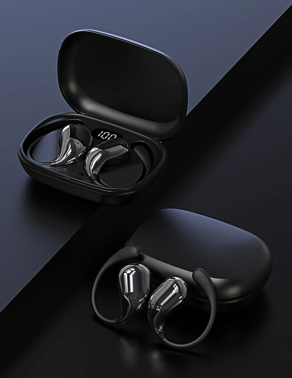 Auriculares Bluetooth 5.4 TWS — HiFi Estéreo, Display LED e Touch, À Prova de Água