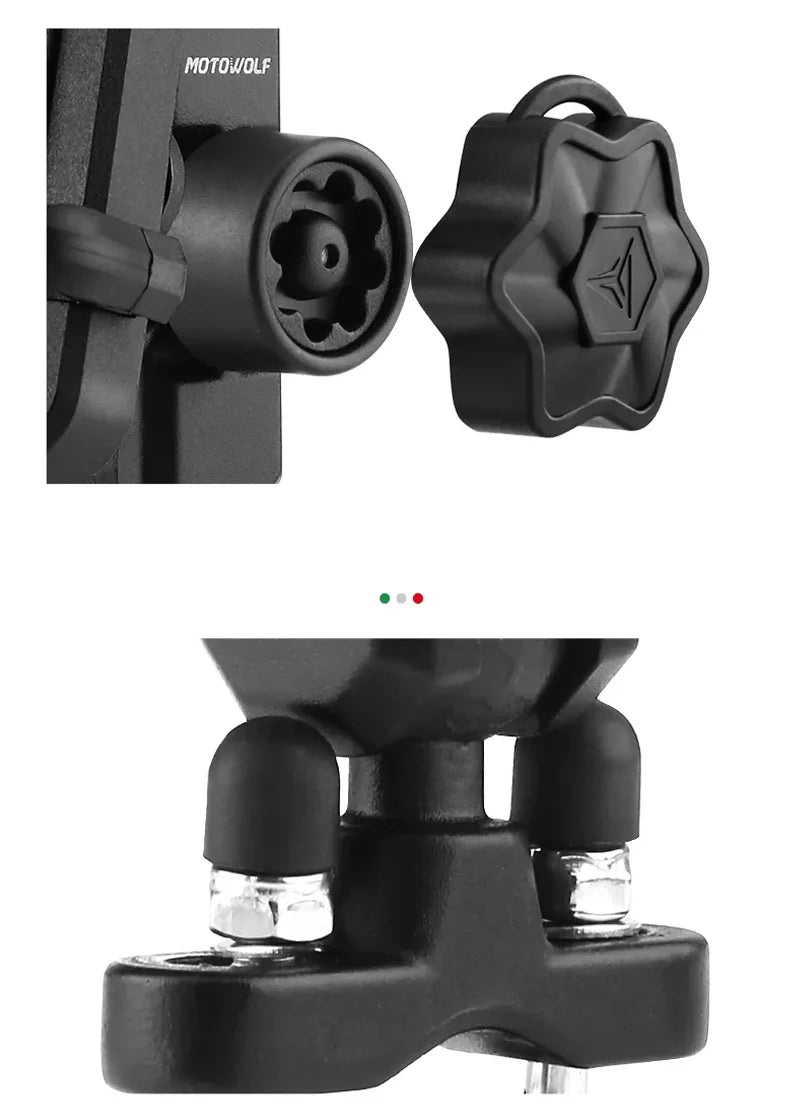 Suporte de Telefónico para Mota com Carregamento Sem Fios QC3.0 e GPS