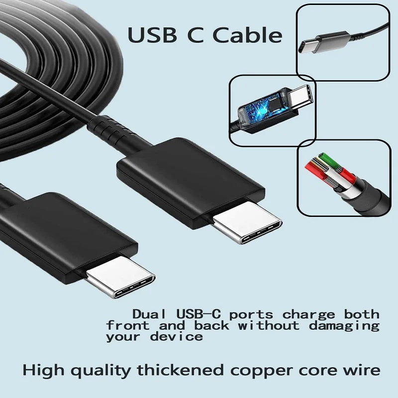 Carregador USB-C de 25 W com Cabo para Samsung Galaxy e iPhone 15/16