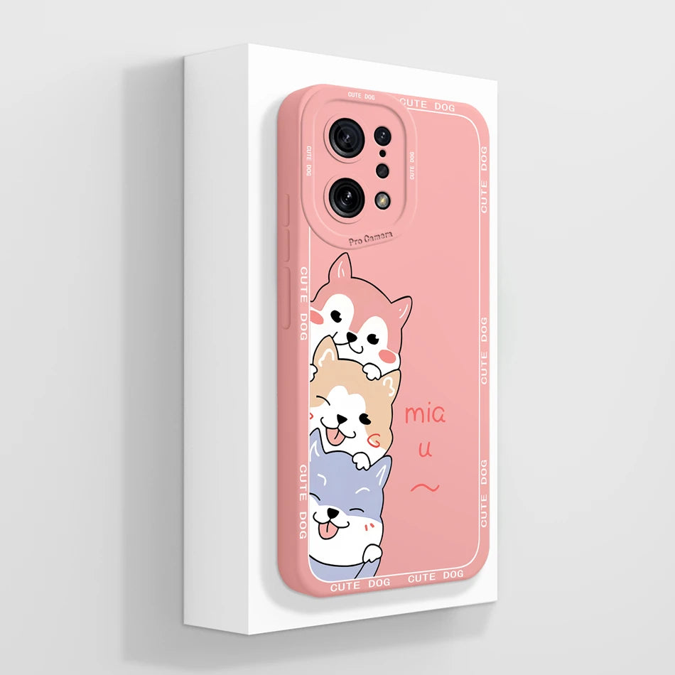 Capa Silicone Líquido Estilo Artístico para OPPO Find X5 Pro Lite