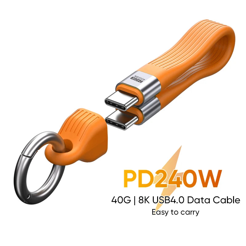 Cabo USB4.0 240W 40Gbps com Saída 8K — Para MacBook, TV e Laptop