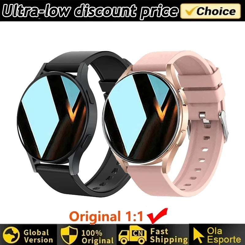 Smartwatch Ultra Fino em Aço Inoxidável — Design Slim Premium, Saúde Completa e Notificações