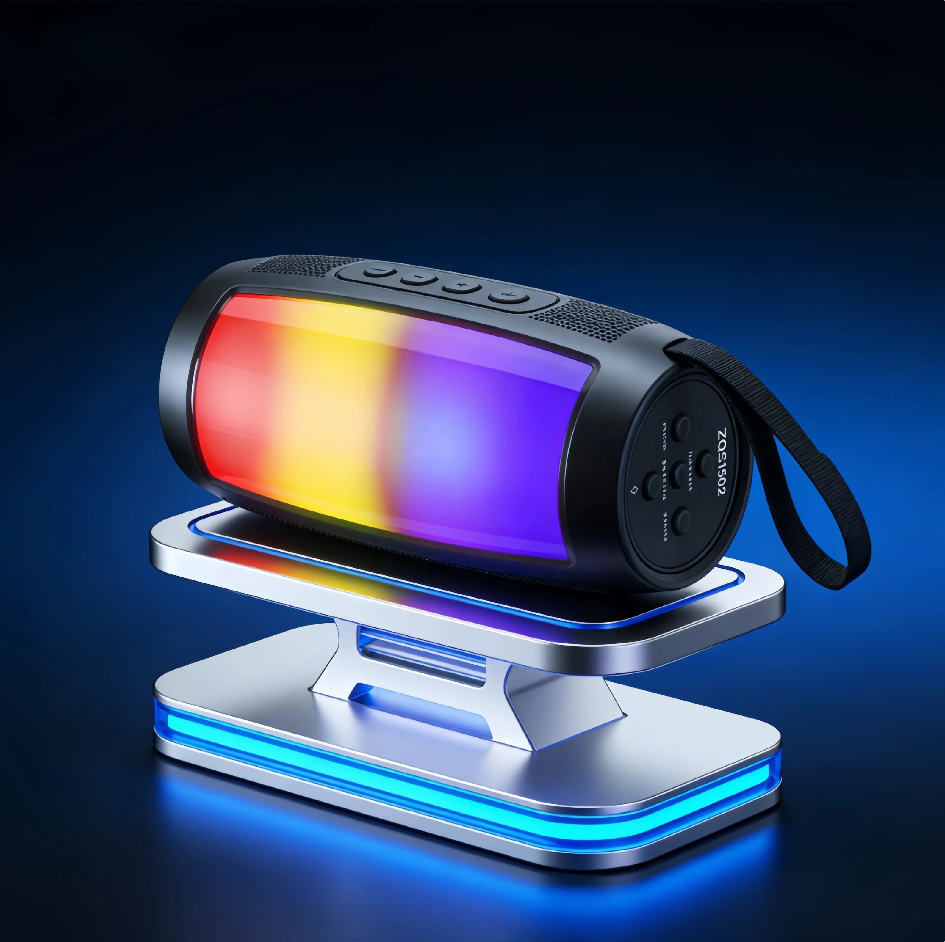 Coluna Bluetooth Portátil 1202 Pro — Subwoofer Bass, LED e Som Estéreo de Alta Qualidade