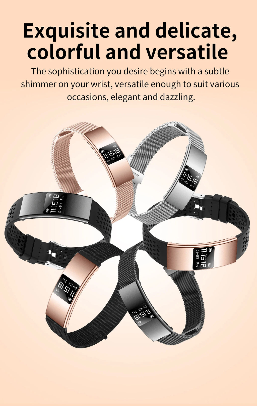 Smartwatch 2026 Estiloso — Múltiplos Modos de Exercício, IPX8 e Presente Perfeito