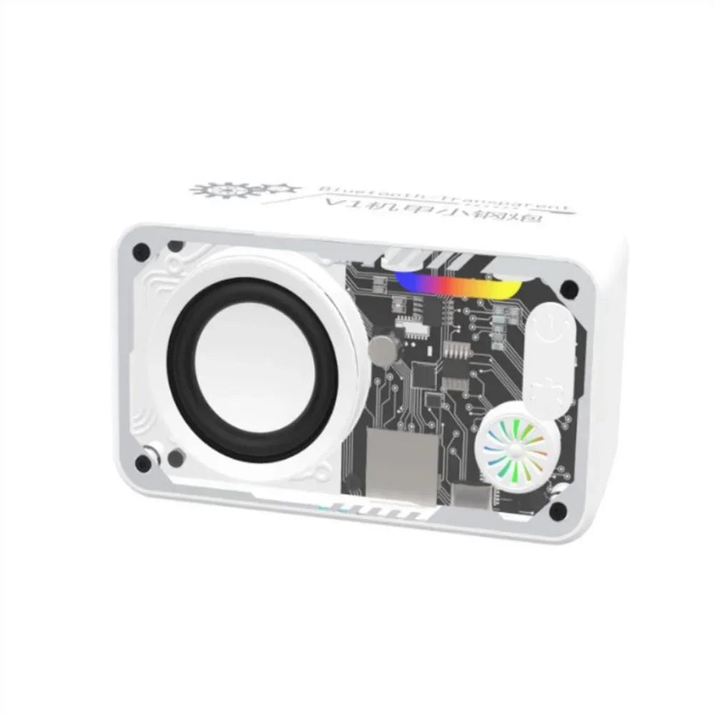 Coluna Bluetooth V5.3 — LED, 1800mAh, Suporte Cartão TF e Som Potente para Exterior