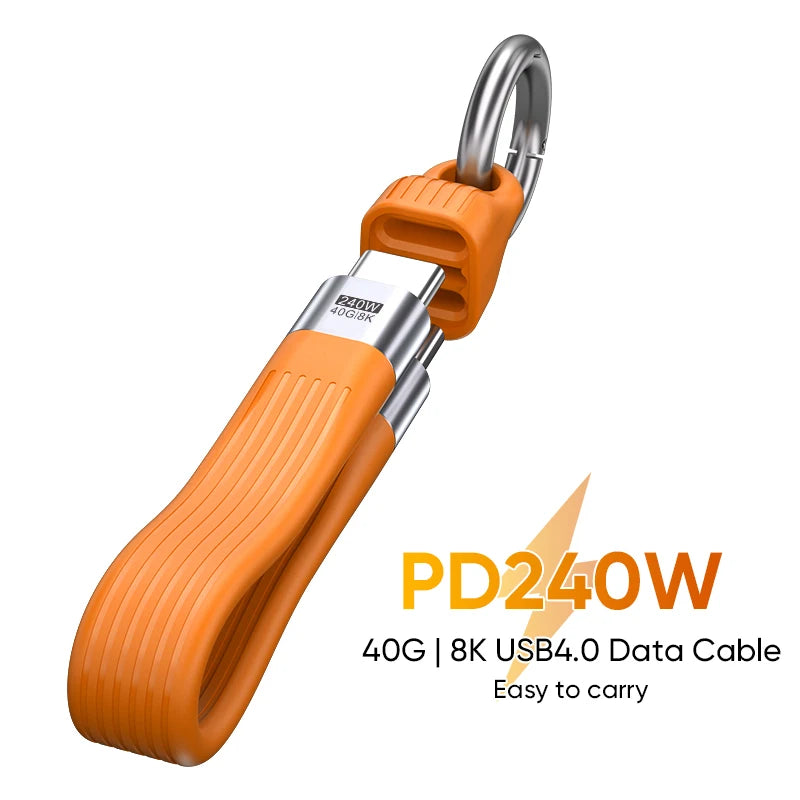 Cabo USB4.0 240W 40Gbps com Saída 8K — Para MacBook, TV e Laptop