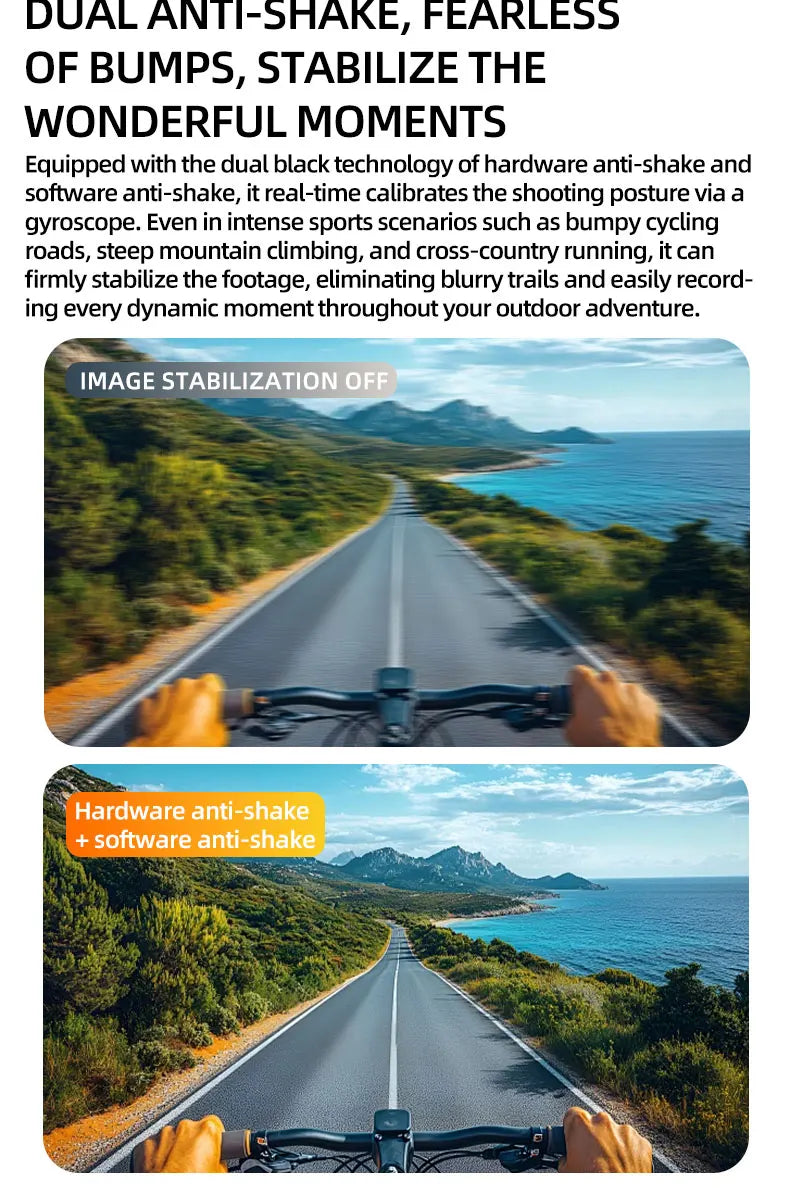 Óculos Inteligentes IA com Câmara 4K HD — 8MP, Anti-vibração, Tradução em Tempo Real e Desporto Outdoor
