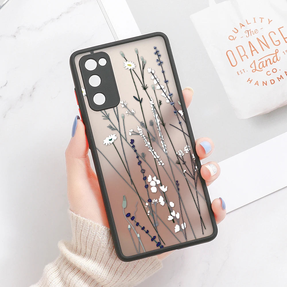 Capa Matte com Padrão Floral para Samsung Galaxy S Series