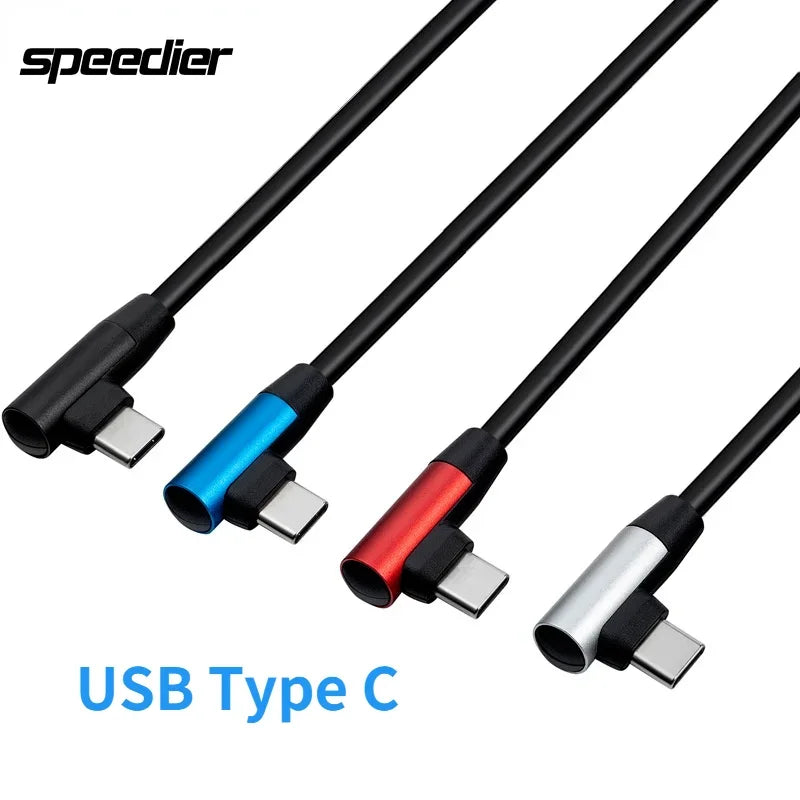 Cabo USB-C em Ângulo 90° 60W 480Mbps — 20cm/50cm/1m/2m