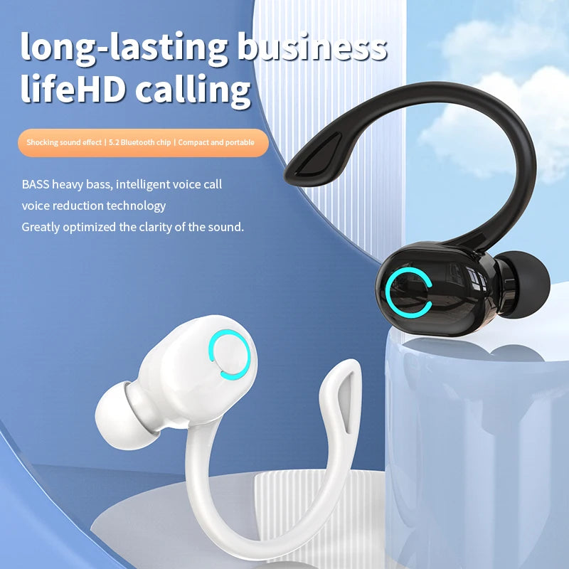 Auriculares Bluetooth HIFI Bass — Cancelamento de Ruído, Microfone HD e À Prova de Água