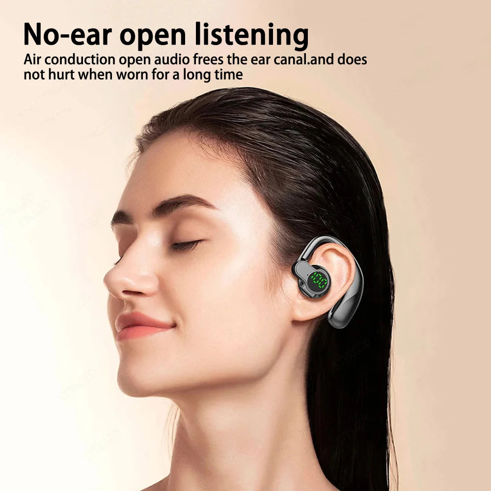 Auriculares Bluetooth 5.4 Ear Hook — Mãos Livres, Cancelamento de Ruído e Condução Segura