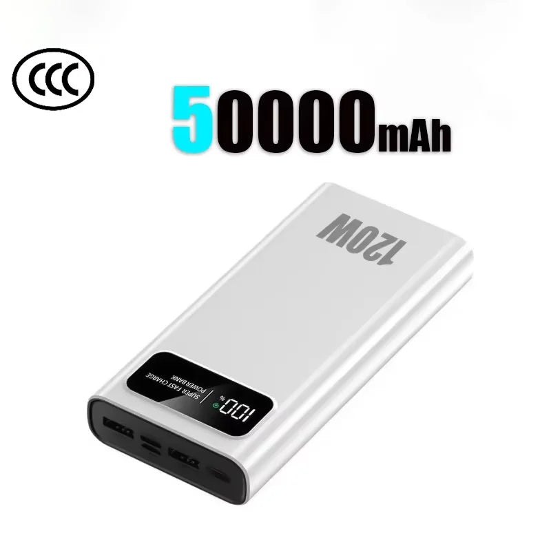 Power Bank Lenovo 120W Alta Capacidade com Display Digital e 4 Interfaces