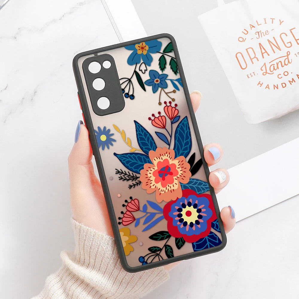 Capa Matte com Padrão Floral para Samsung Galaxy S Series