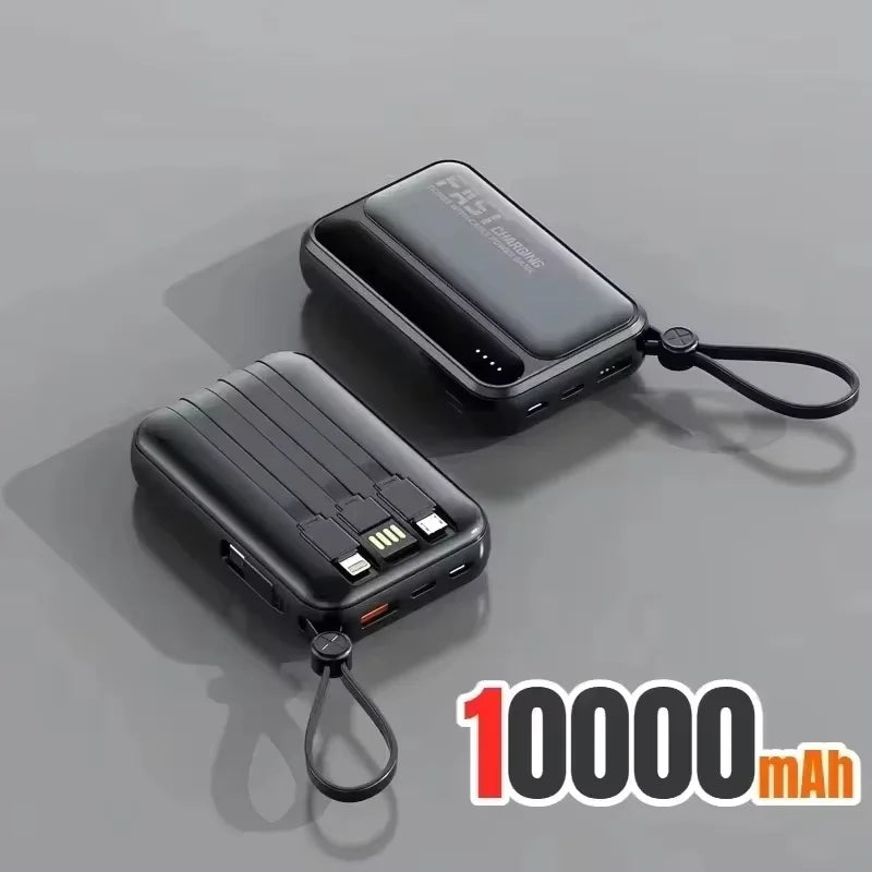 Power Bank Lenovo com 4 Cabos Integrados e Carregamento Rápido