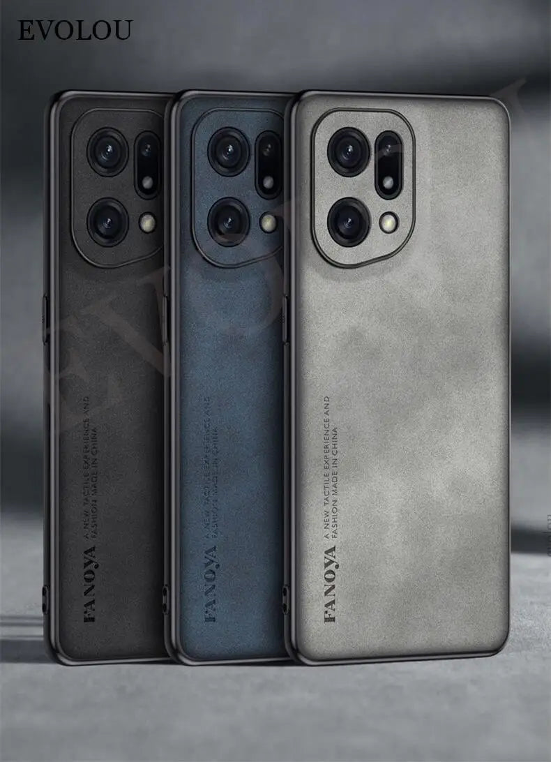 For Oppo Find X5 Pro Case Luxury Sheepskin Leather Silicone Shockproof Bumper Cover for OPPO Find X5 X3 Lite X3Neo x7ultra Shell