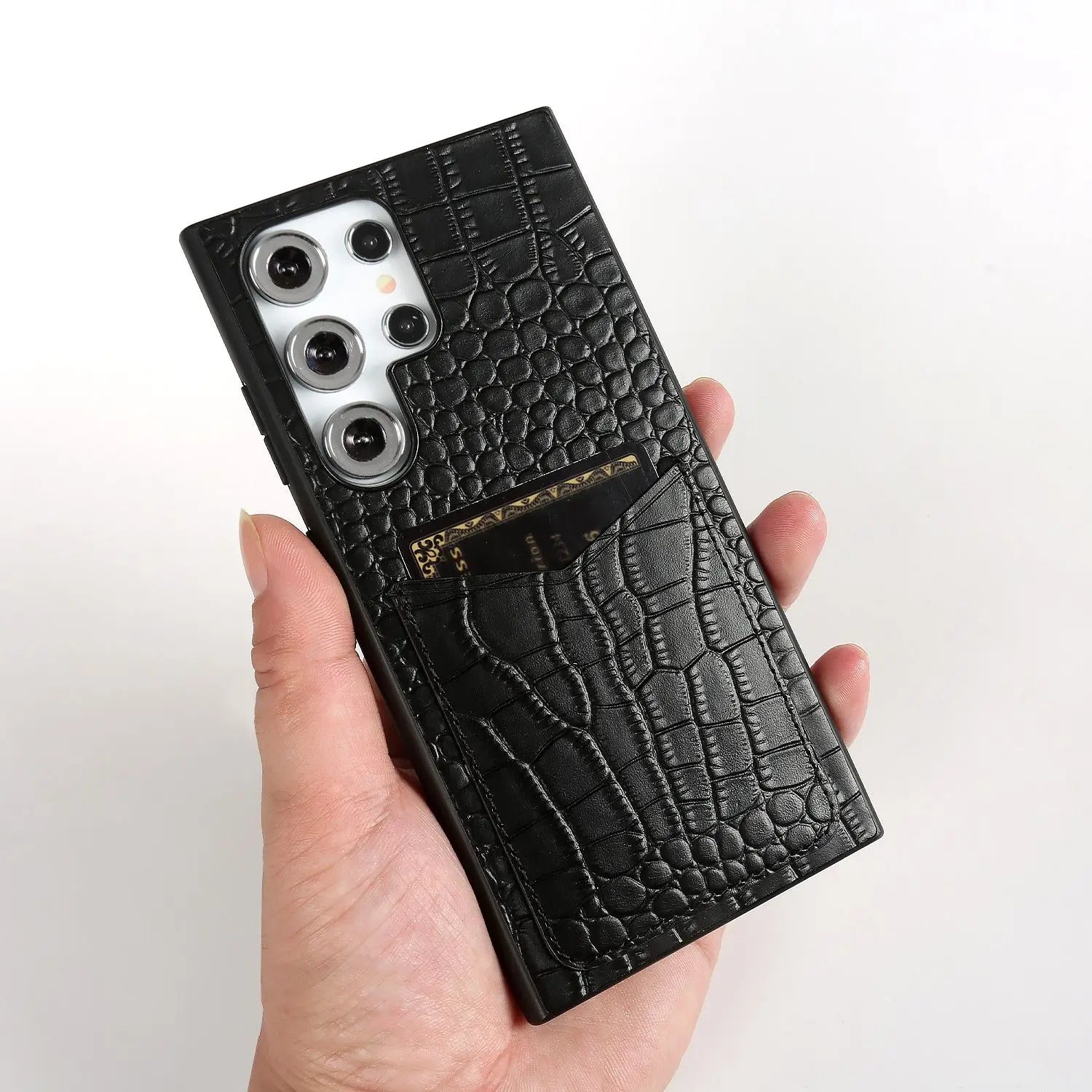 Capa Couro Genuíno com Porta-Cartões para Samsung Galaxy S Series