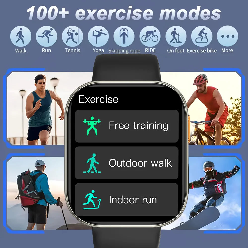 Smartwatch 2026 AMOLED 2.04'' — 1000mAh, 100+ Modos Desportivos, Chamadas Bluetooth e 3ATM