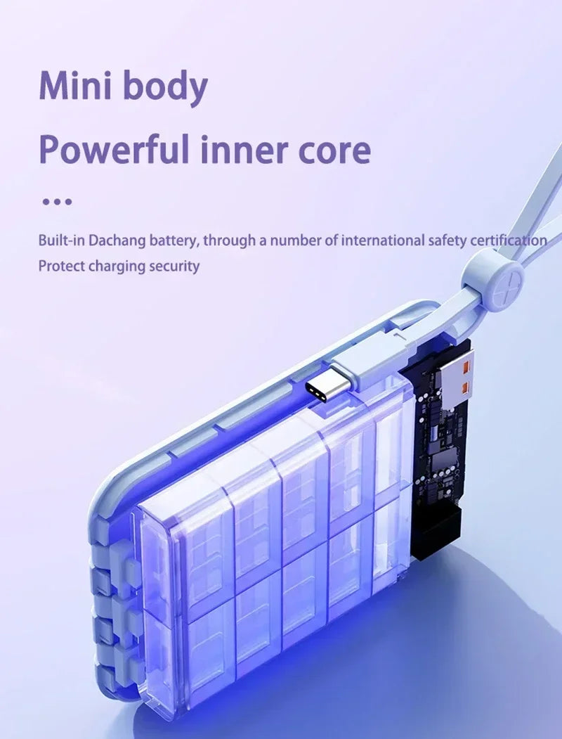 Power Bank Lenovo Mini 120W com 4 Cabos Integrados