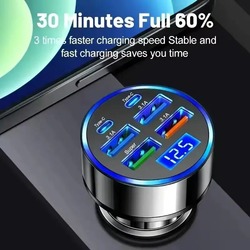 Carregador de Carro 4 Portas USB com Quick Charge 3.0 e PD