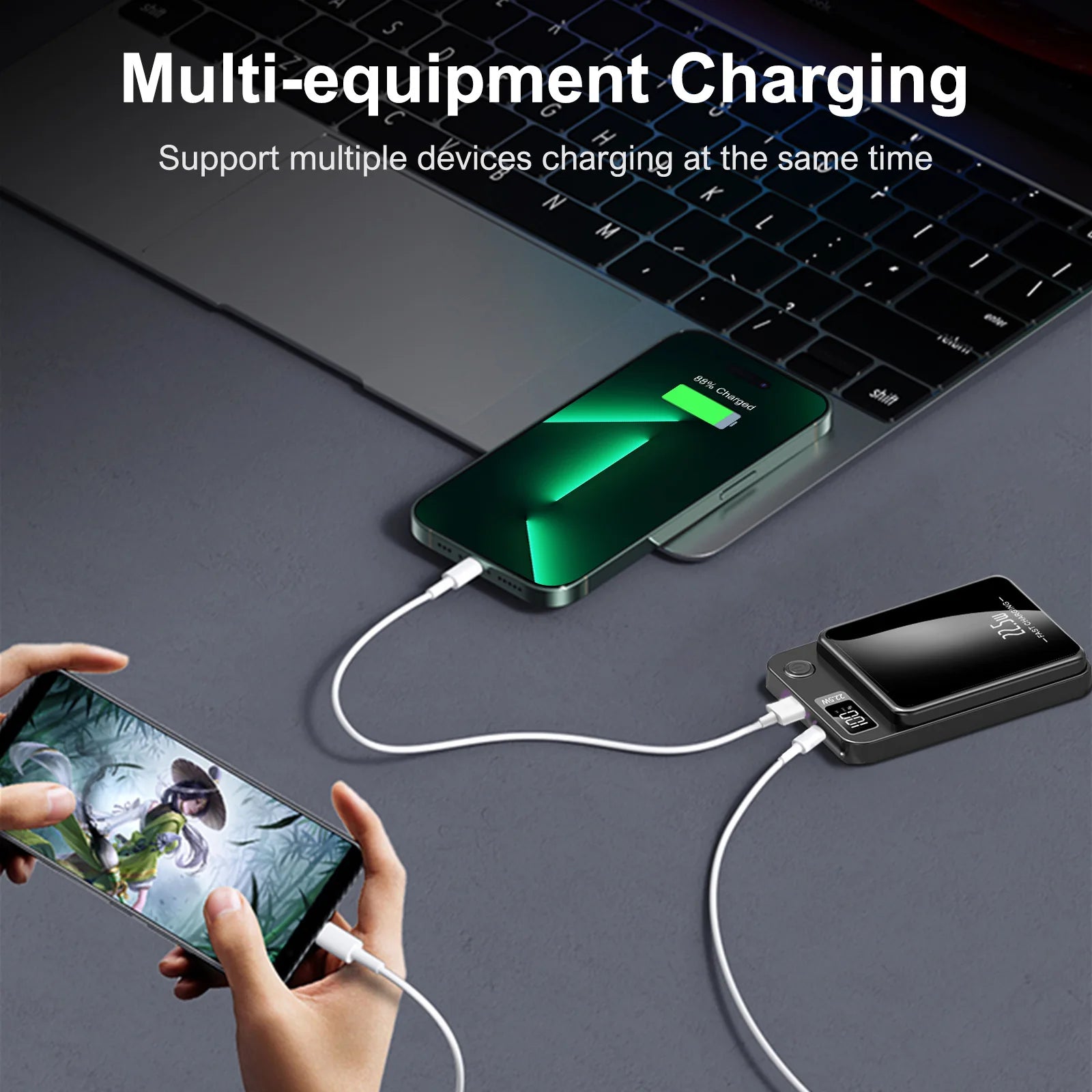 Power Bank Magnético Sem Fios 10000mAh 22.5W
