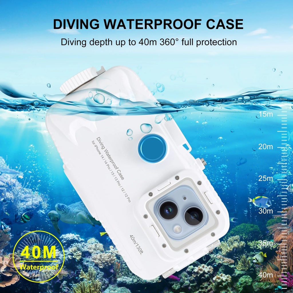 Capa Impermeável 40m para iPhone 14 13 12 Series