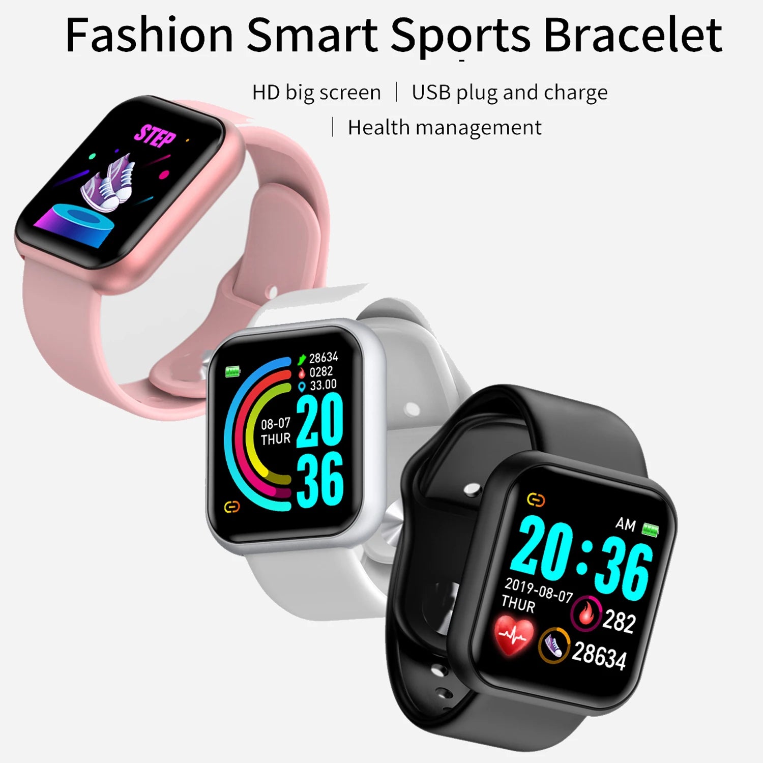 Smartwatch Fitness Unissexo com Monitor de Saúde e Música — Versão B