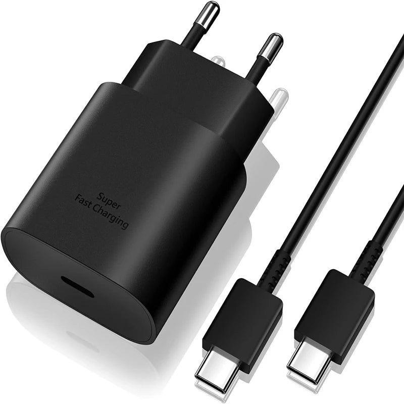 Carregador USB-C de 25 W com Cabo para Samsung Galaxy e iPhone 15/16